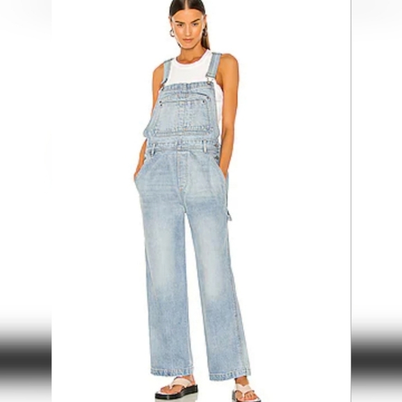 Boyish Slouchy Fit Denim Overalls - Picture 2 of 13